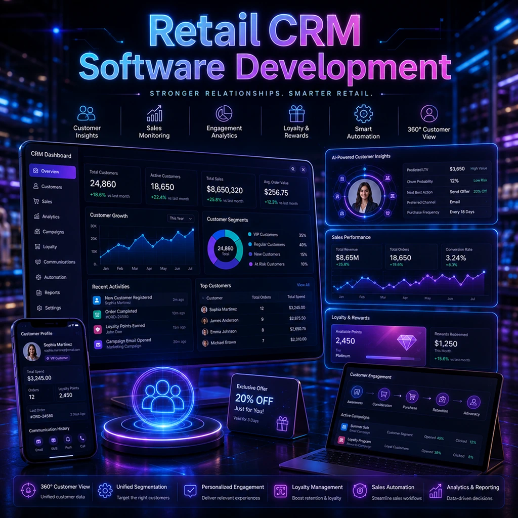 Retail CRM software development solutions